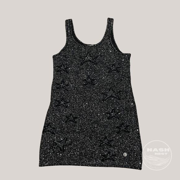 Chanel 40 Sequin Knit Mini Sweater Dress | Black Star Runway Sample, Rare - Picture 7 of 14